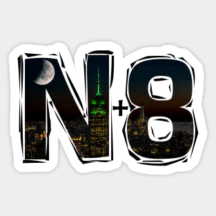 N+8 Night, Nit, Nuit, Noite Notte, Noapte Night Nacht Nat Noctis Sticker